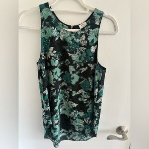 Wilfred Floral Sleeveless Top - Green and Black